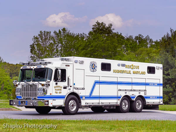 Hughesville VFD MD heavy Rescue squad Custom Fire Apparatus Spartan chassis Larry SHapiro photography